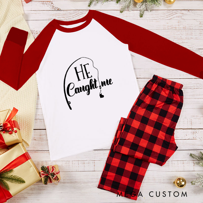 Personalized Fishing Couple Pajama Matching Christmas Sleepwear Husband Wife Pajama Matching Couple Sleepwear Perfect Gift for Fishing Lovers