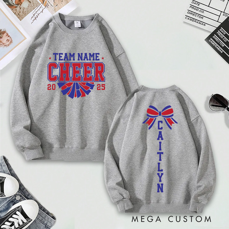 Personalized Cheerleading Sweatshirt Custom Team Name, Year, and Name Design