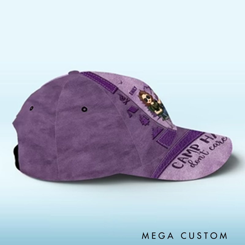 Personalized Camp Hair Don't Care Custom All over Print Classic Cap - Gift for Camping Lovers