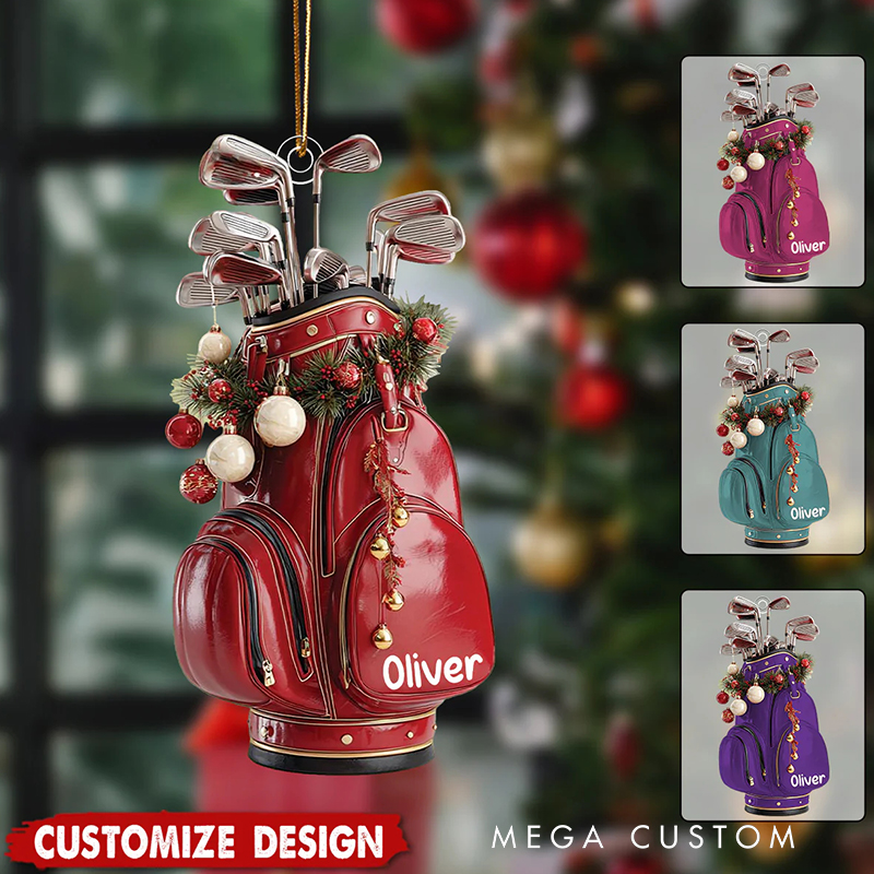 Personalized Golf Bag Christmas Ornament for Golf Enthusiasts with Custom Touch  