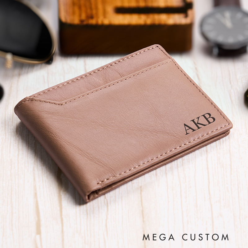 Personalized Leather Wallet For Men Engraved Crazy Horse Wallet Leather Gift for Him Groomsman Gift Boyfriend Gift Dad Gift Husband Gift