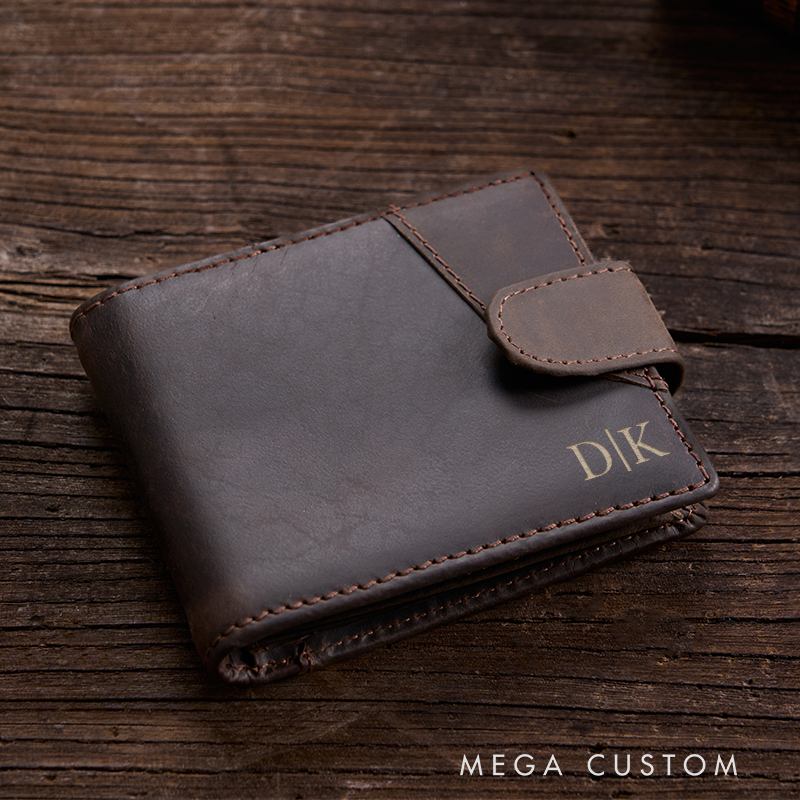 Personalized Leather Wallet Engraved Crazy Horse Wallet Mens Wallet Leather Wallet For Him Groomsmen Wallet Boyfriend Gift Dad Gift Husband Gift