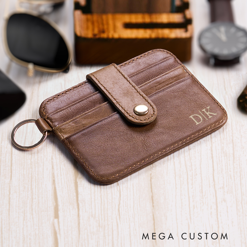 Personalized Leather Wallet For Him Leather Card holder Engraved Mens Wallet Minimalist Wallet Slim Wallet ID Holder Anniversary Gift For Him Boyfriend Gift Dad Gift Husband Gift