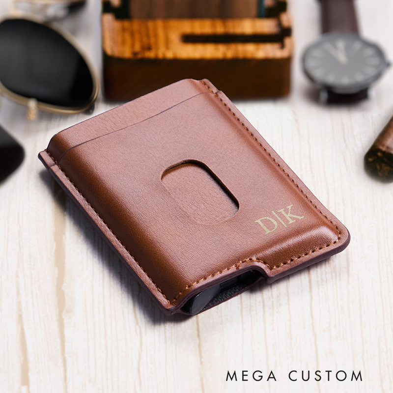 Personalized Leather Wallet Leather Card holder Engraved Mens Wallet Minimalist Wallet Slim Wallet ID Holder Anniversary Gift For Him Birthday Gifts for Boyfriend Dad Husband