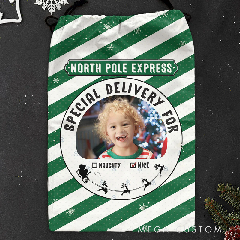 Personalized Photo Christmas Sack Gifts for Kid