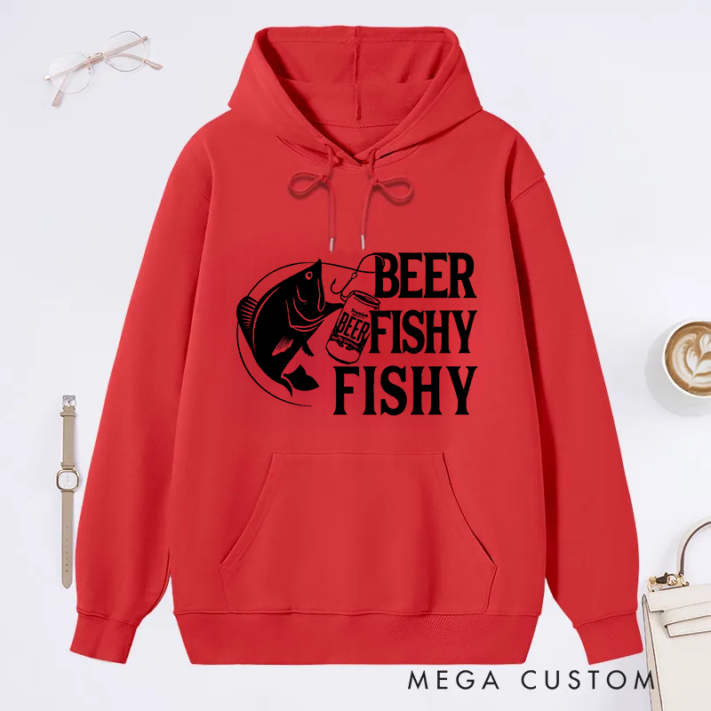 Personalized Funny Fishing Hoodie Mens Beer Fishing Hoodie Joke Fishing Gifts Punny Gag Meme Fisherman Loose Fit Hoodie Perfect Gift for Beer and Fishing Lovers