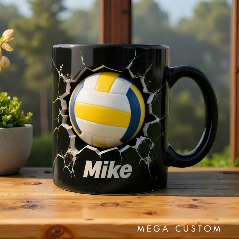 Personalized Soccer Basketball Volleyball and Golf Ball Mug with Custom Name Perfect Gift for Sports Fans and Players
