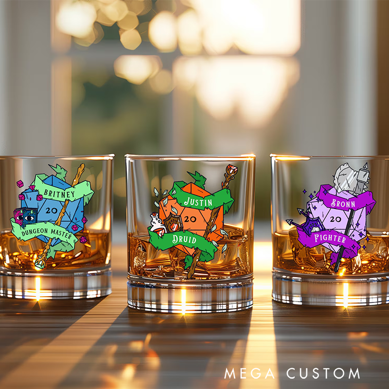 Personalized Rpg Character Whiskey Glasses Custom Game Lover Whiskey Glass Geek Nerd Game Enthusiasts Gifts