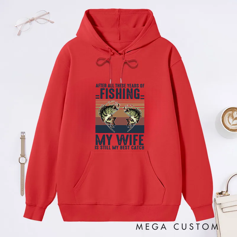 Personalized Funny Fishing Hoodie Valentine's Day Hoodie Anniversary Gift Romantic Gift for Fishing Lovers Comfortable and Stylish for Outdoor or Casual Wear