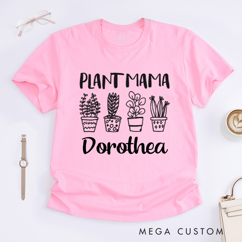 Personalized Plant Mama Classic T-Shirts Crazy Plant Lady Shirt Plant Shirt Plant Lover Gift Mother's Day Gift Gardening Shirt Gardener Gift