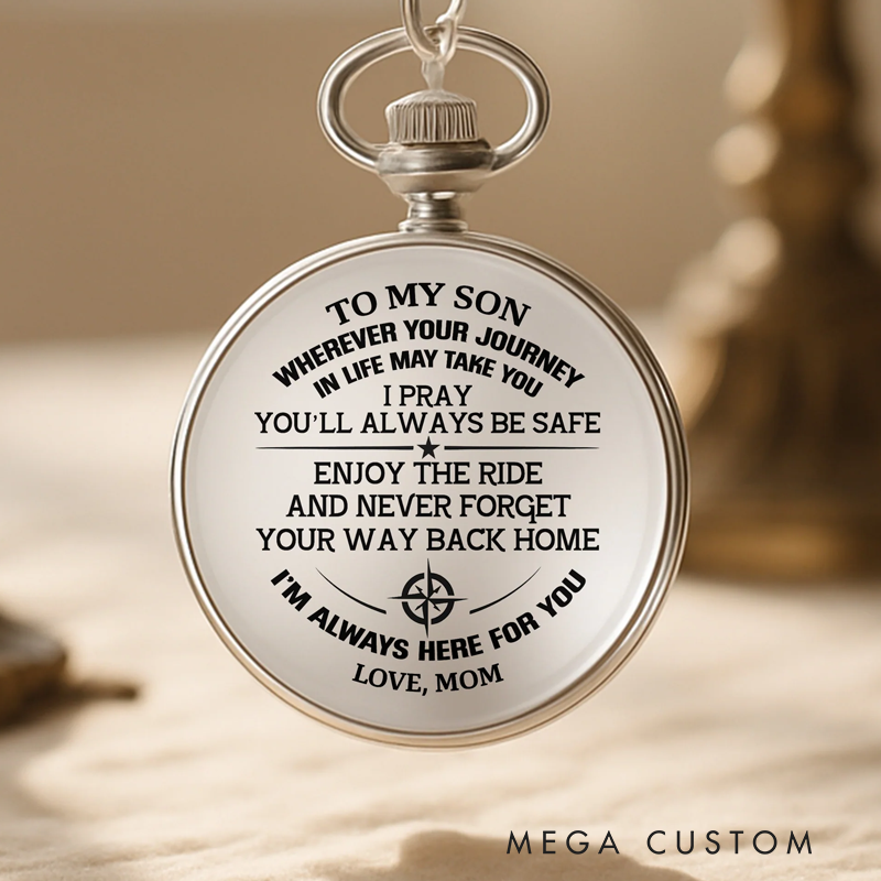 Personalized To My Brother Thank You for Being There Silver Plated Pocket Watch Gift for Brother