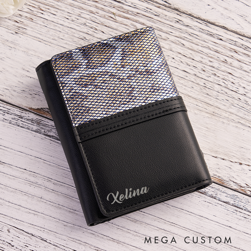 Personalized Leather Wallet For Her Birth Flower Wallet with Name Engraved Wallet For Women Leather Purse Birthday Gift For Her Gift For Mother Bridesmaid Gift Christmas Gift