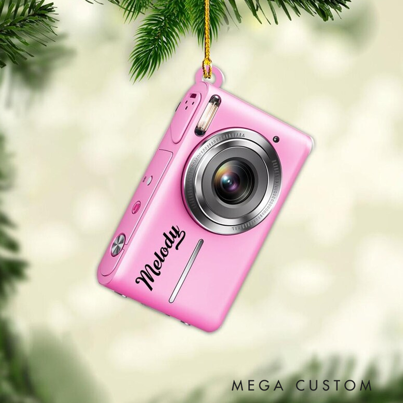 Personalized Camera Ornament Custom Photographer Christmas Gift