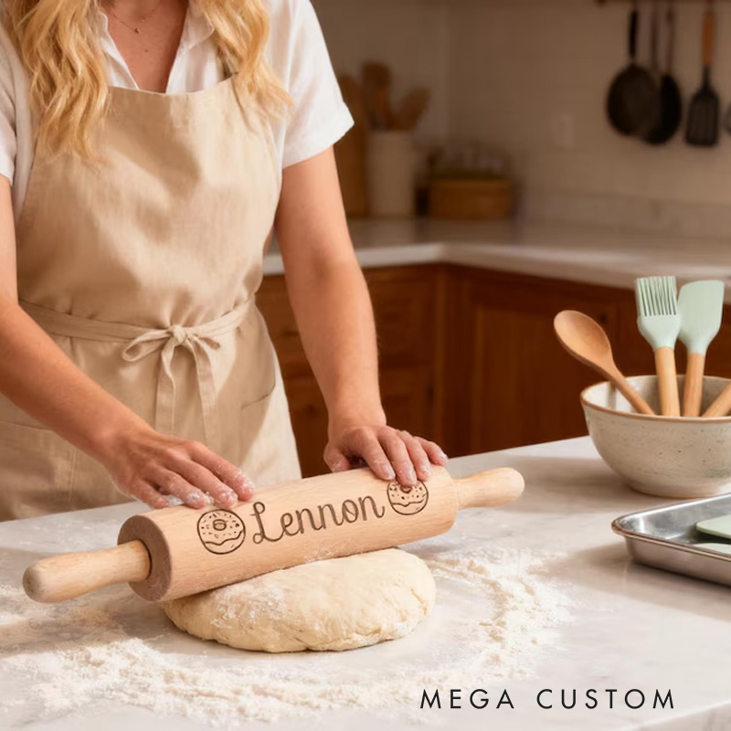 Personalized Teen Girl Birthday Gift Box with Name Engraved Rolling Pin and Spatula Set Home Baking Set for Baker Cooking Lover Baking Lover Gift