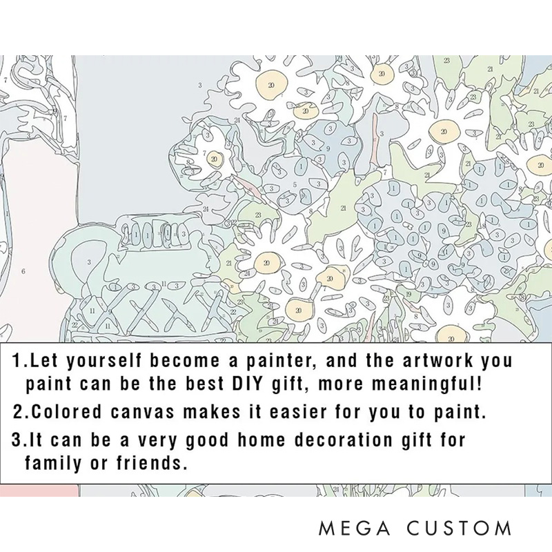 Personalized Night Princess Paint by Numbers Painting Upload Your Photo for Art Lovers Cartoon Lovers Painting Gift for Kids Birthday