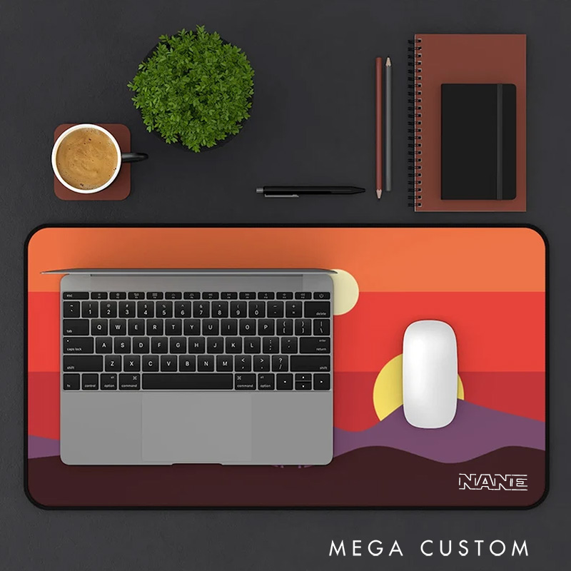 Personalized Sunset Landscape Desk Mat Custom Work or Gaming Mousepads Gift for Geek Nerd Lover