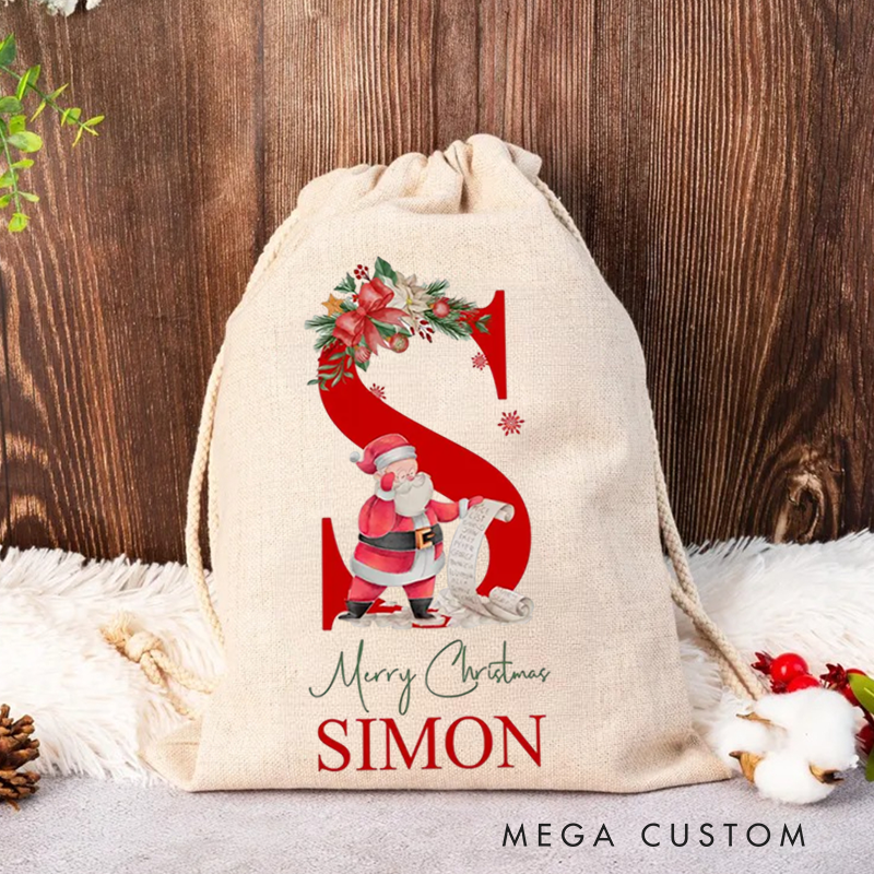 Personalised Motocross Christmas Sack - Dirt Bike Festive Santa Gift Bag for Kids
