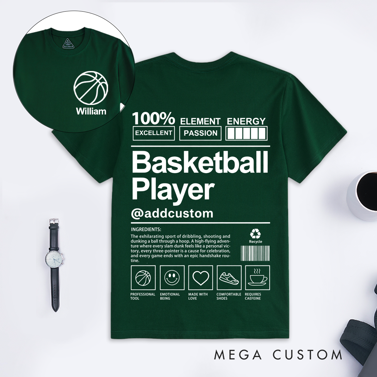 Personalized Soccer Basketball Volleyball and Baseball Player T-Shirt with Custom Name Fun and Unique Gift for Sports Fans