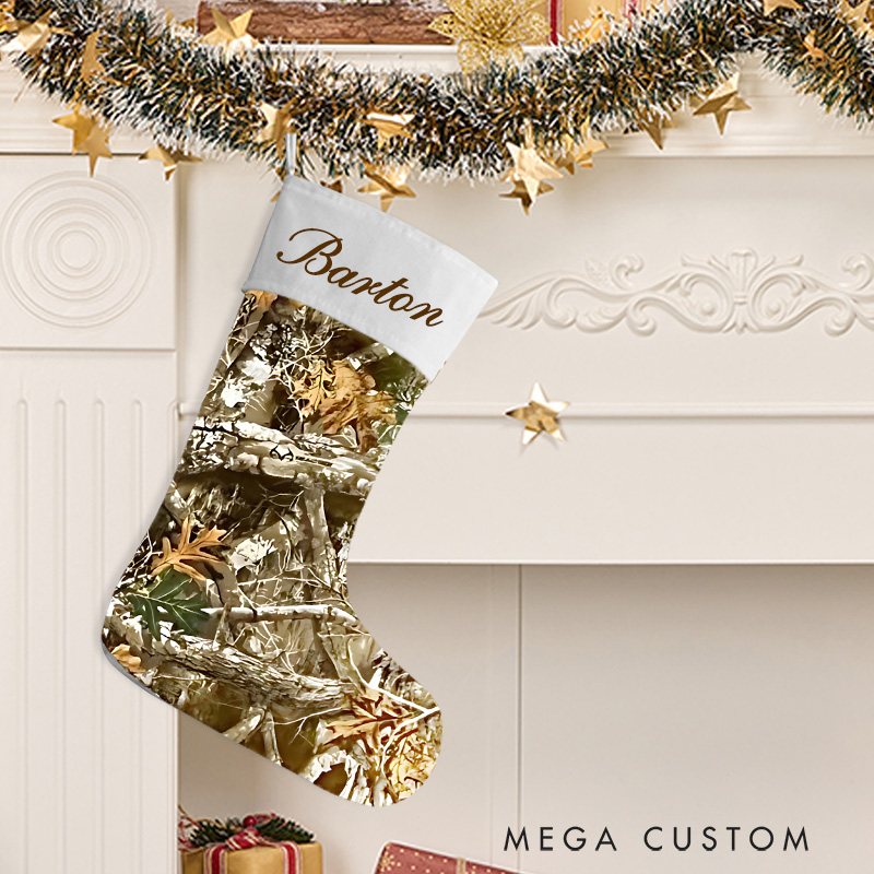 Personalized Christmas Stocking for Hunting Fans in Hunter Custom Name Christmas Stocking Christmas Gift for Hunting Lover