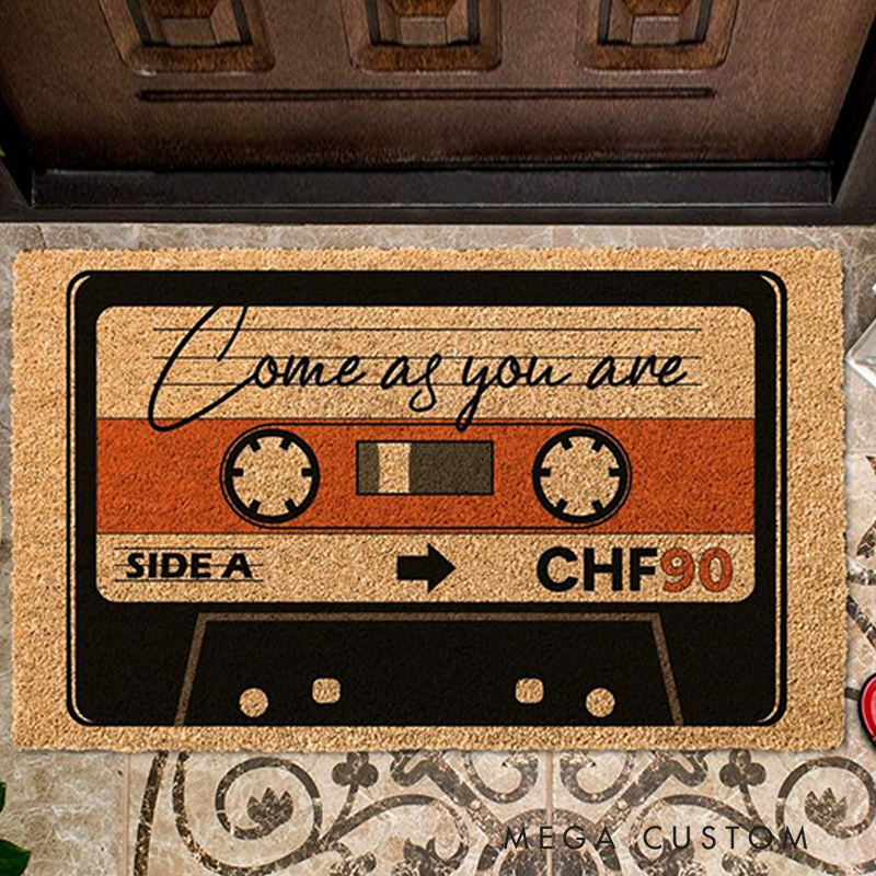 Personalized Cassette Tape Mat Come as You Are Mat Closing and Housewarming Gift New Home Gift Mat