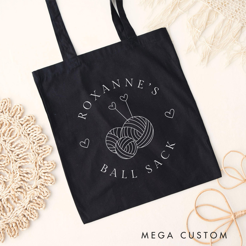 Personalized Knitting Tote Bag Gift For Crocheter Custom Tote Bag Yarn Tote Bag Funny Craft Quote Bag Yarn Lover Gift Knitter Tote Bag
