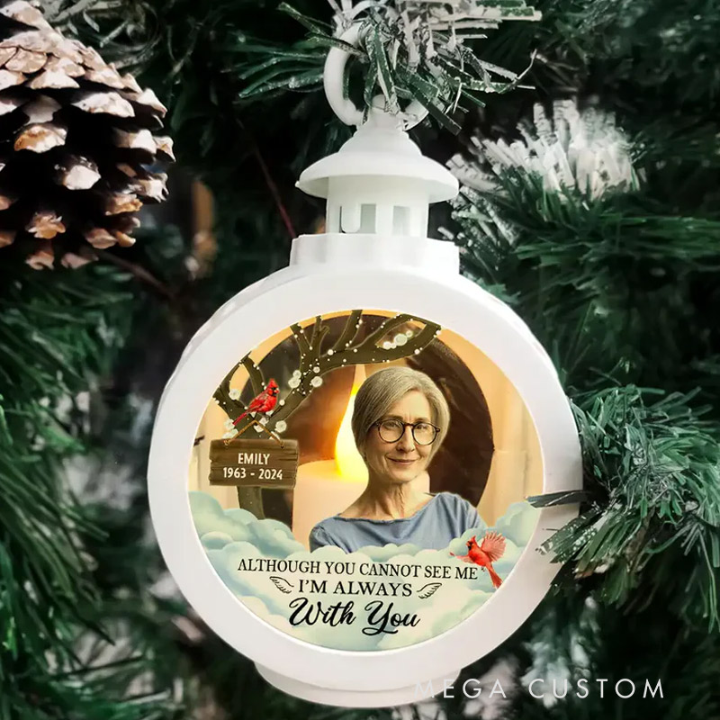 Personalized Candlelight Lantern Ornament Custom Photo I'm Always With You Night Light Sympathy Gift