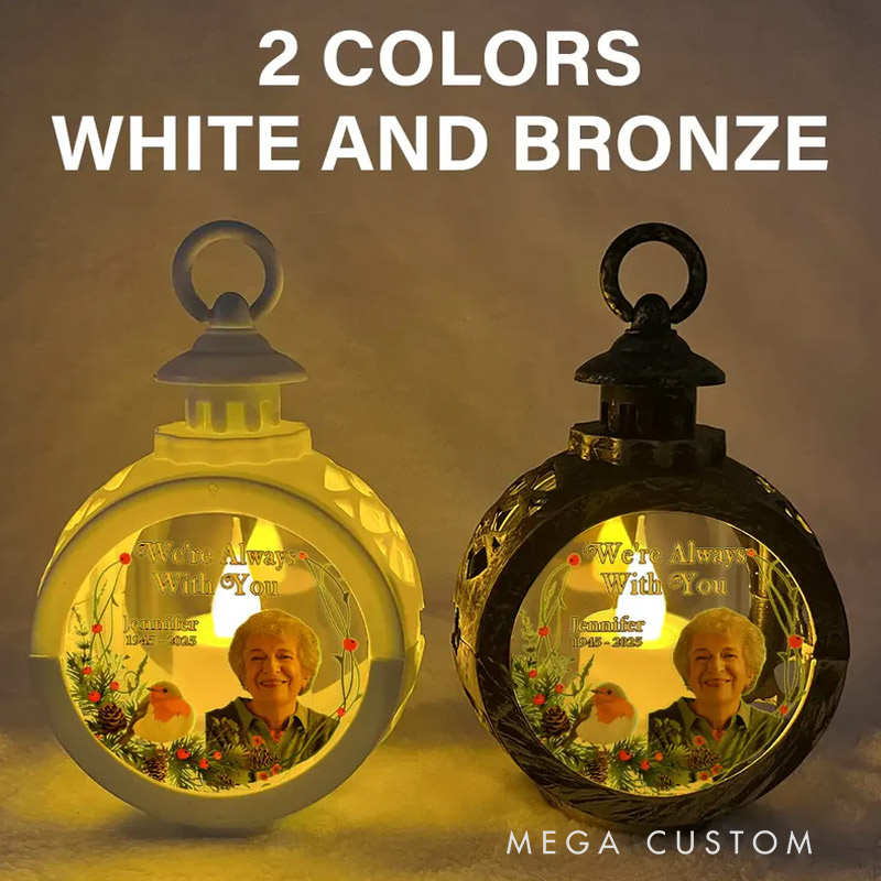 Personalized Candlelight Lantern Ornament Custom Photo Night Light Although You Cannot See Me I'm Always With You