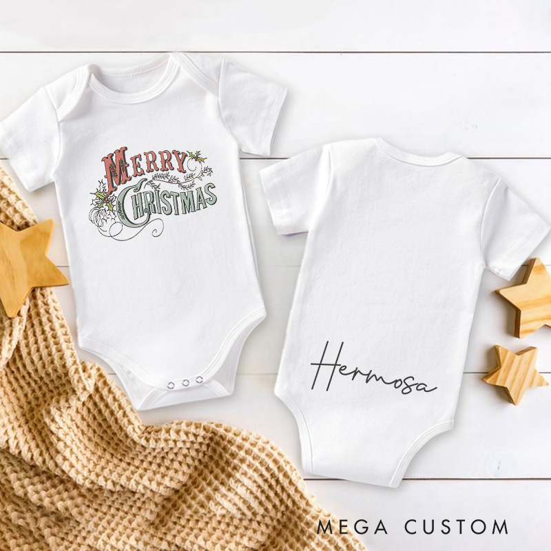 Personalized Merry Christmas Sh*tters Full Holiday Cotton Baby Onesie Baby Girl Baby Boy Gift