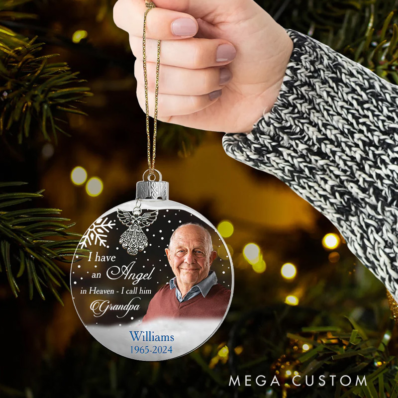 Personalized Photo Angel In Heaven Memorial Ornament Custom Acrylic Ornament Loss of Loved One Gift 