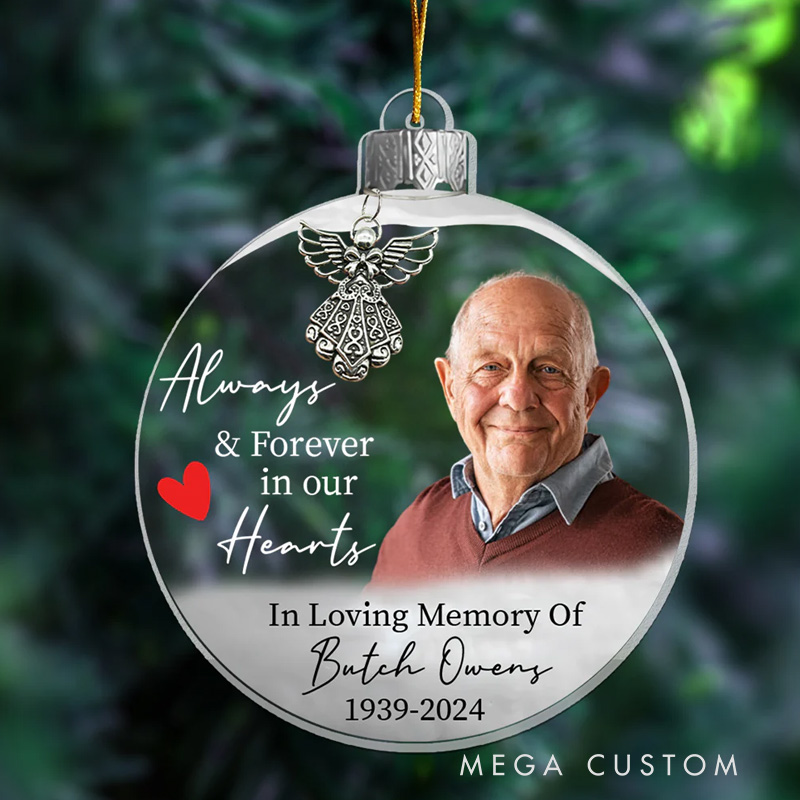 Personalized Photo Memorial Ornament Remembrance Acrylic Ornament Memorial Day Ornament Loss Ornament Funeral Ornaments