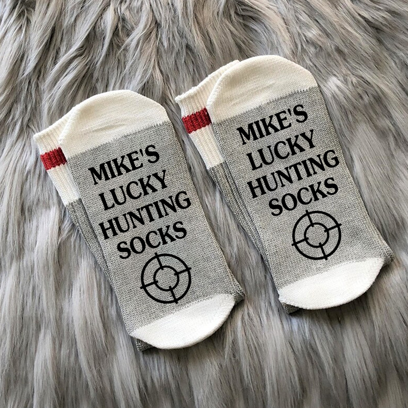 Personalized Funny Hunting Socks Lucky Hunting Socks Funny Hunting Gift for Men Boyfriend Husband Outdoor Enthusiasts