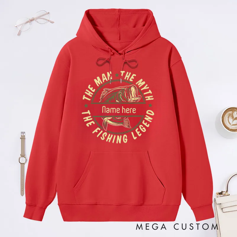 Personalized Fishing Hoodie The Fishing Legend Design Soft and Warm Sweatshirt for Fishing Enthusiasts Great Gift Idea