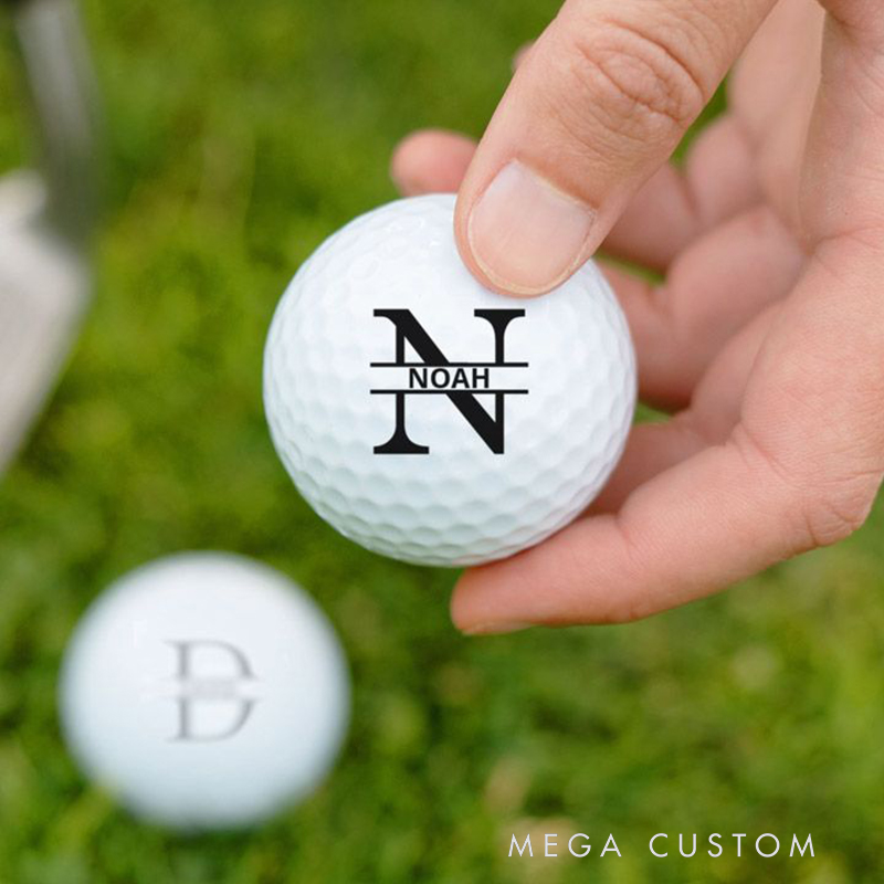 Personalized Monogram Golf Ball with Custom Initial and Name