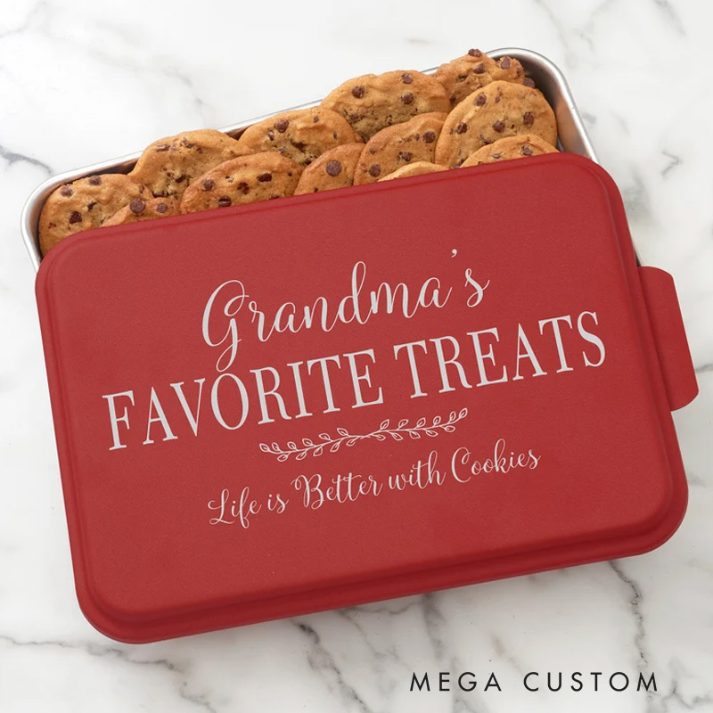 Personalized Life is Better with Cookie Baking Pan with Lid Aluminum Loved Baked into Bakeware for Baker Mom Gift Baking Lover Gifts