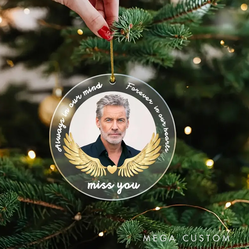 Personalized Memorial Ornament You will Always be in My Heart Custom Photo Christmas Ornament In Memory of Lost Loved Ones
