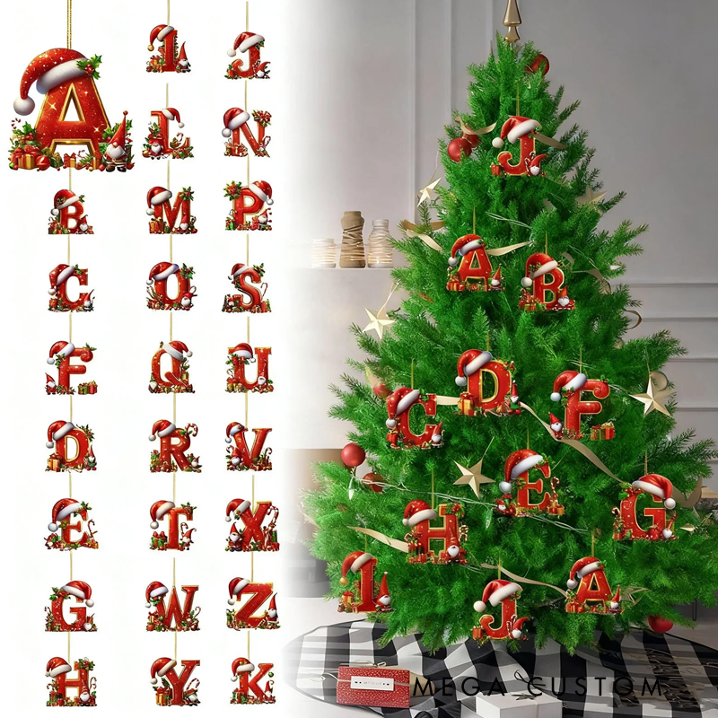 Personalized Colorful 26 Letters Acrylic Christmas Ornament Set Personalized Alphabet Decor for Tree and Home