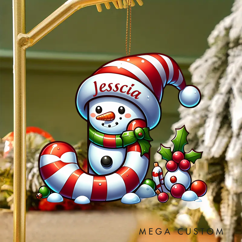 Personalized Acrylic Flat Christmas Letters Ornaments Hanging Xmas Alphabet Letters For Christmas Tree Pendant Christmas Decorations