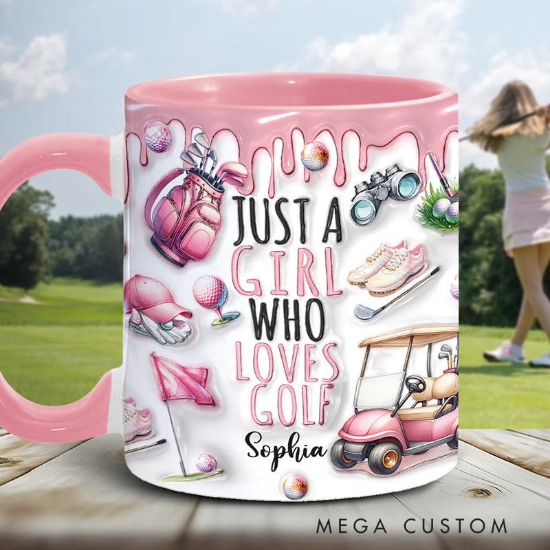 Personalized "Just a Man Who Loves Golf" Golf Lover’s Mug with Custom Name