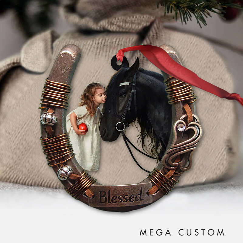 Personalized Horse and Girl Horse Transparent Ornament