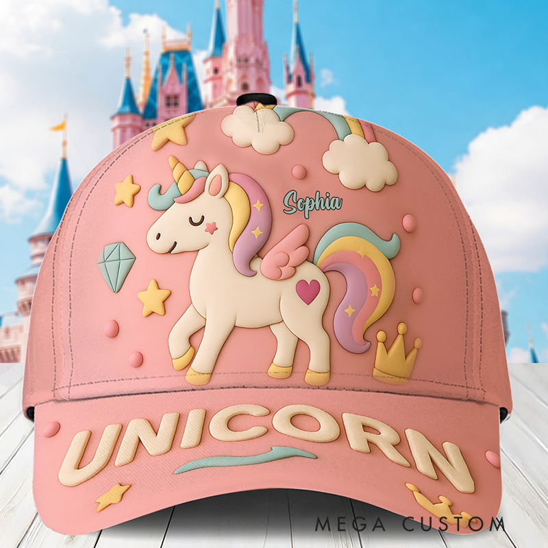 Personalized Cute Unicorn Kid Classic Cap Birthday Gift Party Gift