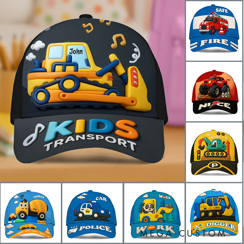 Personalized Cute Excavator Kid Classic Cap Children's Gift Birthday Gift Party Gifts