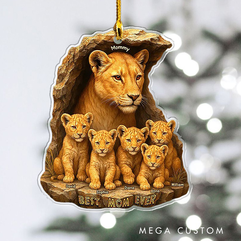 Personalized Best Mom Ever Lion Christmas Ornament 2025 Acrylic Family Ornament Movie Christmas Gift Film Xmas Gift Christmas Decor