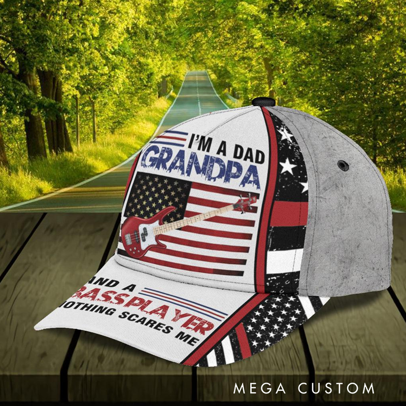 Personalized Name Classic Cap 3D Print Baseball Cap for Music Lover and Guitar Lovers Custom Gift