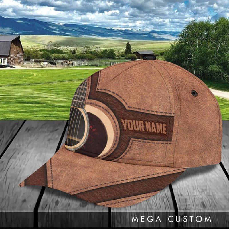 Personalized Name Classic Cap 3D Print Baseball Cap for Music Lover and Guitar Lovers Custom Gift