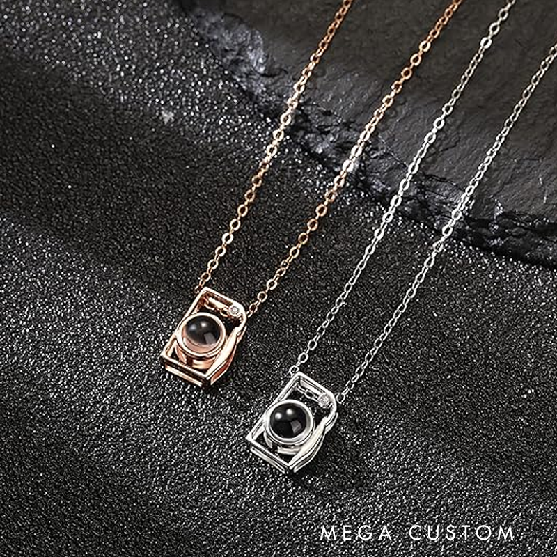 Personalized Photo Brass Heart Necklace With Picture Inside Mini Camera Locket Necklace Birthday Gifts