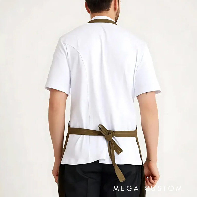 Personalized Canvas Chef Apron with Pockets Embroidered Kitchen Wear for Restaurants and Home Cooking Baking Lover Gift