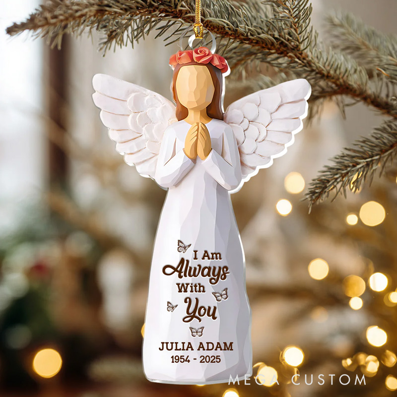 Personalized Acrylic Ornament Merry Christmas To Our Angel In Heaven Sympathy Gift