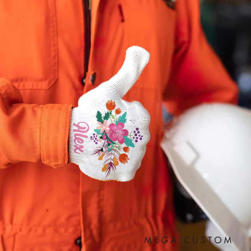 Personalized Garden Gloves Flower Work Gloves Garden Gloves for Women Gardening Protective Gloves Outside Gloves Gardening Lovers Gift