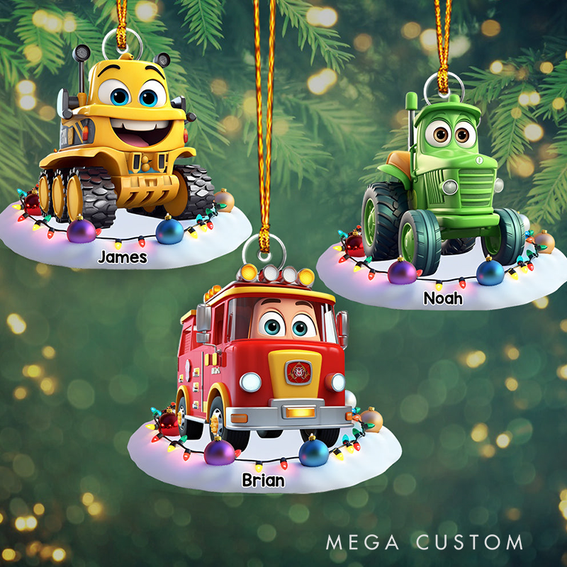 Personalized Kid Custom Shaped Ornament Dream Vehicles Gift for Grandkids 