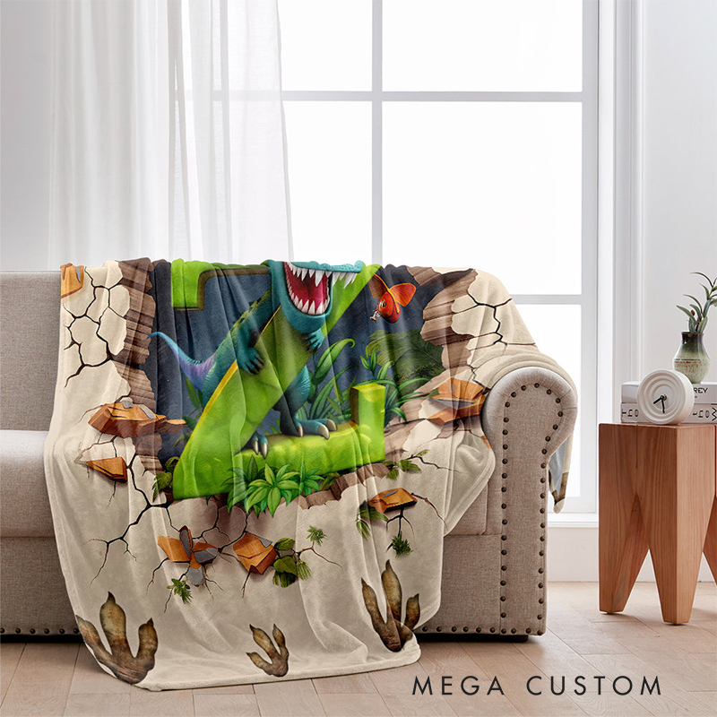 Personalized Love Dinosaurs Kid Blanket